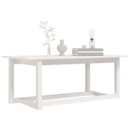 Berkfield Home Coffee Table White 110x55x45 cm Solid Wood Pine - Size: 110 x 55 x 45 cm - thumbnail 6