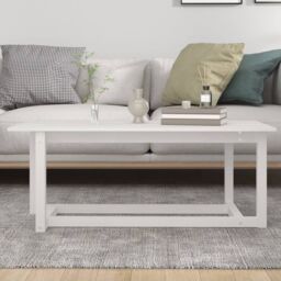 Berkfield Home Coffee Table White 110x55x45 cm Solid Wood Pine - Size: 110 x 55 x 45 cm - thumbnail 5