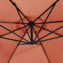 Berkfield Home Cantilever Umbrella with LED Lights & Steel Pole Terracotta in Orange - thumbnail 8