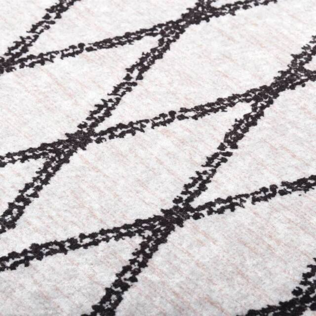 Berkfield Home Rug Washable 80x300 cm Black & White Anti Slip - Size: Medium - image 1
