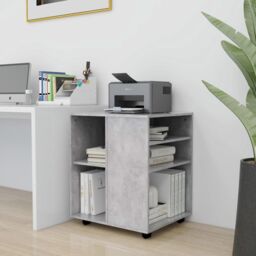 Berkfield Home Rolling Cabinet Concrete Grey 60x53x72 cm Engineered Wood - Size: 60 x 53 x 72 cm - thumbnail 3