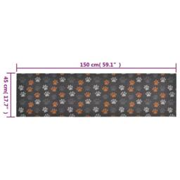 Berkfield Home Kitchen Rug Washable Paws 45x150 cm Velvet - thumbnail 5
