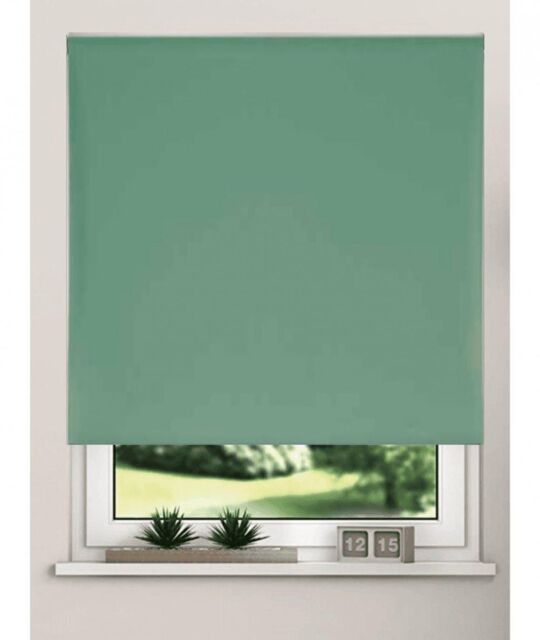 New Edge Blinds Thermal Blackout Roller Blinds 175cm Drop x Width 160cm Basil in Emerald - Size: 85 cm width x 175 cm drop - image 1