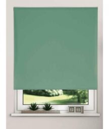 New Edge Blinds Thermal Blackout Roller Blinds 175cm Drop x Width 160cm Basil in Emerald - Size: 85 cm width x 175 cm drop