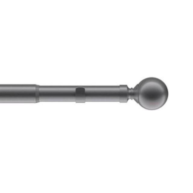 New Edge Blinds 22-25mm Ball End Metal Eyelet Extendable Curtain Pole Set in Charcoal - Size: 170 cm - image 1