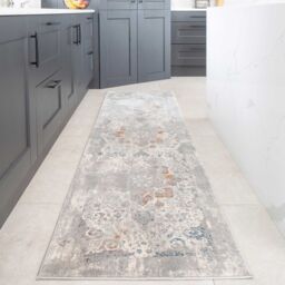 Kukoon Silver Multicolour Distressed Floral Medallion Rug in Light Grey - Size: 120 cm x 170 cm - thumbnail 6