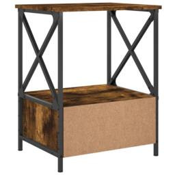 Berkfield Home Bedside Table Smoked Oak 50x41x65 cm Engineered Wood in Brown - Size: 50 x 41 x 65 cm - thumbnail 8