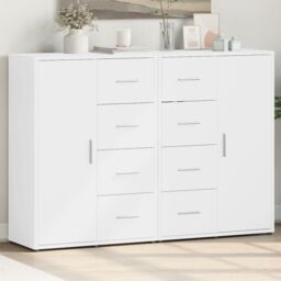 Berkfield Home Sideboards 2 pcs White 60x31x84 cm Engineered Wood - Size: 60 x 31 x 84 cm - thumbnail 1