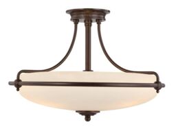 Netlighting Griffin 4 Light Semi Flush Ceiling Light Palladian Bronze E27 in Brown