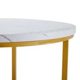 Matteo White & Gold MDF Dining Table Set with 4 Velvet Chairs - Modern Luxury - thumbnail 6