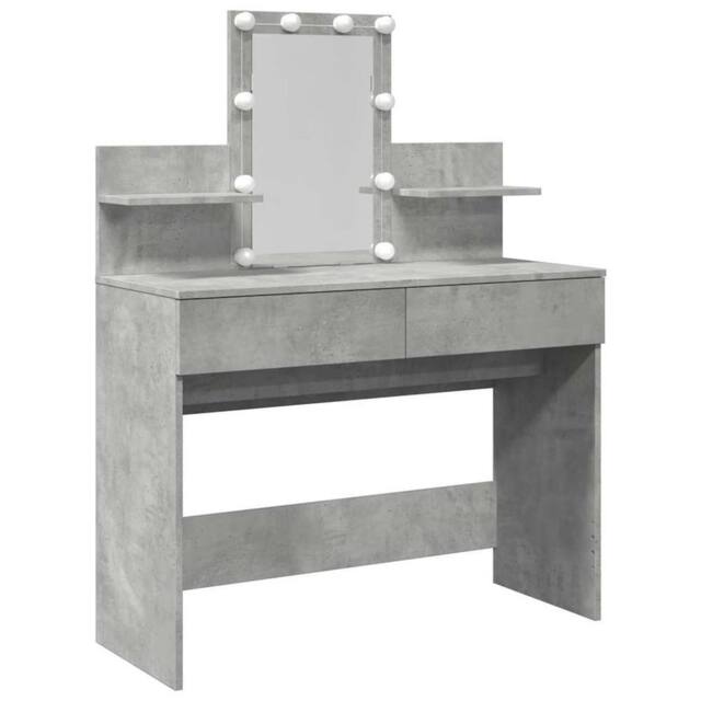 Berkfield Home Dressing Table with LED Concrete Grey 100x40x130 cm - Size: 100 x 40 x 130 cm - image 1