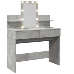 Berkfield Home Dressing Table with LED Concrete Grey 100x40x130 cm - Size: 100 x 40 x 130 cm - thumbnail 8