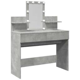 Berkfield Home Dressing Table with LED Concrete Grey 100x40x130 cm - Size: 100 x 40 x 130 cm