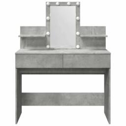 Berkfield Home Dressing Table with LED Concrete Grey 100x40x130 cm - Size: 100 x 40 x 130 cm - thumbnail 5