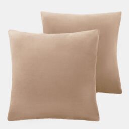 OHS 2 x Matte Velvet Cushion Covers in Natural - Size: 45 cm x 45 cm - thumbnail 5