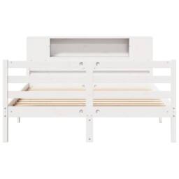 Berkfield Home Bookcase Bed without Mattress White 150x200 cm King Solid Wood Pine - thumbnail 4
