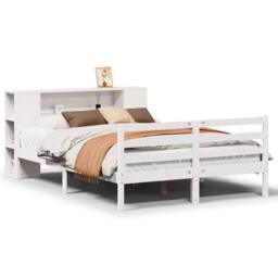 Berkfield Home Bookcase Bed without Mattress White 150x200 cm King Solid Wood Pine - thumbnail 2