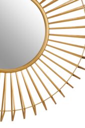 Orsina Round Gold Wall Mirror, Sunburst Design Bevelled Mirror For Living Room, Metallic Wall Accent, Gold Mirror - thumbnail 4