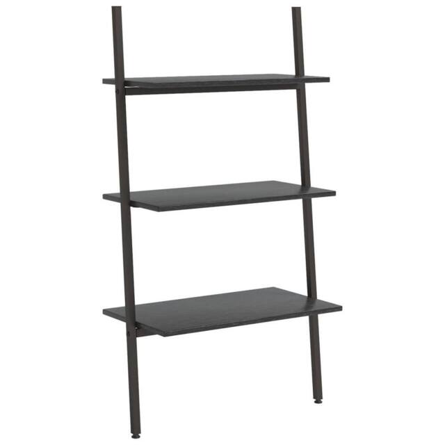 Berkfield Home 3-Tier Leaning Shelf Black 64x34x116 cm - Size: 64 x 34 x 116 cm - image 1