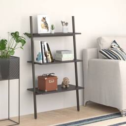 Berkfield Home 3-Tier Leaning Shelf Black 64x34x116 cm - Size: 64 x 34 x 116 cm - thumbnail 2