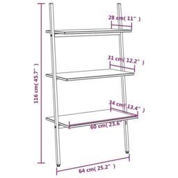 Berkfield Home 3-Tier Leaning Shelf Black 64x34x116 cm - Size: 64 x 34 x 116 cm - thumbnail 8