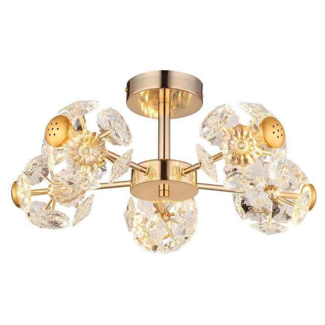 Netlighting Floriella Ceiling Light Gold Colors Crystals Glass Shade LED 3000K - image 1