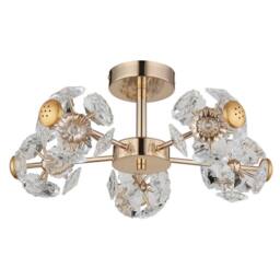 Netlighting Floriella Ceiling Light Gold Colors Crystals Glass Shade LED 3000K - thumbnail 2