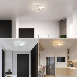 Goeco LED Ceiling Light, 22W, Modern Ceiling Light, 3000K/4500K/6500K, White - thumbnail 5