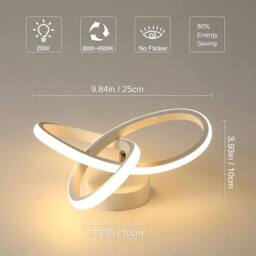 Goeco LED Ceiling Light, 22W, Modern Ceiling Light, 3000K/4500K/6500K, White - thumbnail 3