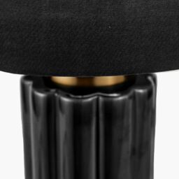 Ruma Textured Dark Green & Gold Ceramic Art Deco Table Lamp in Black - thumbnail 4