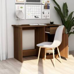 Berkfield Home Modern Desk Brown Oak 100x50x76 cm Engineered Wood - Size: 100 x 50 x 76 cm - thumbnail 1