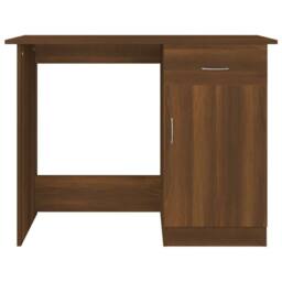 Berkfield Home Modern Desk Brown Oak 100x50x76 cm Engineered Wood - Size: 100 x 50 x 76 cm - thumbnail 6