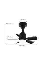 Living and Home Elegant LED Ceiling Fan Light in Black - thumbnail 3
