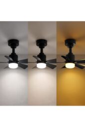 Living and Home Elegant LED Ceiling Fan Light in Black - thumbnail 6