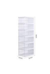 Living and Home 6-Tier Foldable Shoe Cabinet Shoe Storage Box in White - thumbnail 9