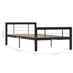 Berkfield Home Bed Frame Black & White Metal 100x200 cm - thumbnail 6
