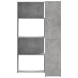 Berkfield Home Elegant Corner Bookcase 4-Tier Concrete Grey 85x85x140 cm Enginee - Size: 85 x 85 x 140 cm - thumbnail 4
