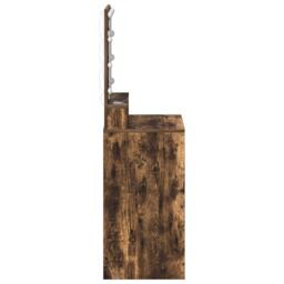 Berkfield Home Makeup Table with LED Lights - Smoked Oak 50x41x135 cm in Brown - Size: 50 x 41 x 135 cm - thumbnail 5