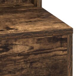 Berkfield Home Makeup Table with LED Lights - Smoked Oak 50x41x135 cm in Brown - Size: 50 x 41 x 135 cm - thumbnail 7