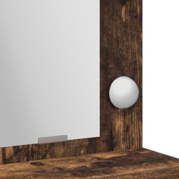 Berkfield Home Makeup Table with LED Lights - Smoked Oak 50x41x135 cm in Brown - Size: 50 x 41 x 135 cm - thumbnail 8