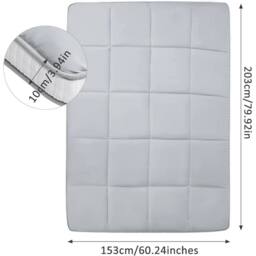 NESTLUNE King Grey Floor Mattress Japanese Futon Mattress - Size: Cot - thumbnail 2