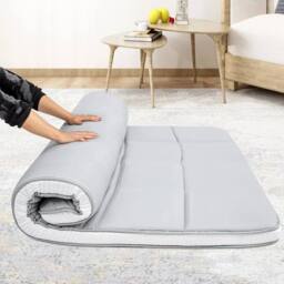 NESTLUNE King Grey Floor Mattress Japanese Futon Mattress - Size: Cot - thumbnail 1