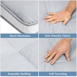 NESTLUNE King Grey Floor Mattress Japanese Futon Mattress - Size: Cot - thumbnail 3
