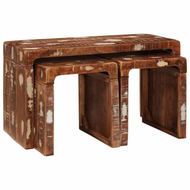 Berkfield Home Beautiful End Tables Multicolour Solid reclaimed wood - image 1