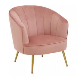 Orsina Modern Yolanda Velvet Chair, Exquisite & Cozy Desk Chair Velvet, Easy to Clean Velvet Accent Chair in Pink - thumbnail 2