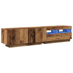 Berkfield Home TV Cabinet with LED Lights Old Wood 180x35x40 cm Engineered Wood in Brown - Size: 180 x 35 x 40 cm - thumbnail 3