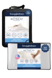 Snuggledown Retreat Cotton 13.5 Tog Winter Duvet With 2 Pillows in White - Size: Double