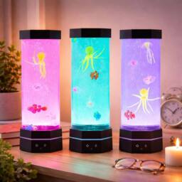 Dragodirect 40cm LED Octopus Aquarium Lamp Bedroom Night Light in Black - thumbnail 1