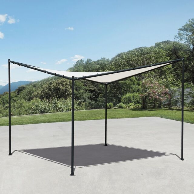 Primrose 3.5m Square Portable Powder Coated Steel Frame with Waterproof Sail Shade in Ivory - image 1