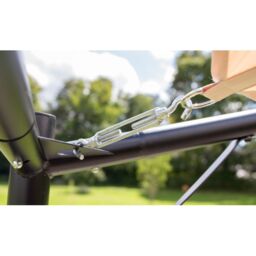 Primrose 3.5m Square Portable Powder Coated Steel Frame with Waterproof Sail Shade in Ivory - thumbnail 4